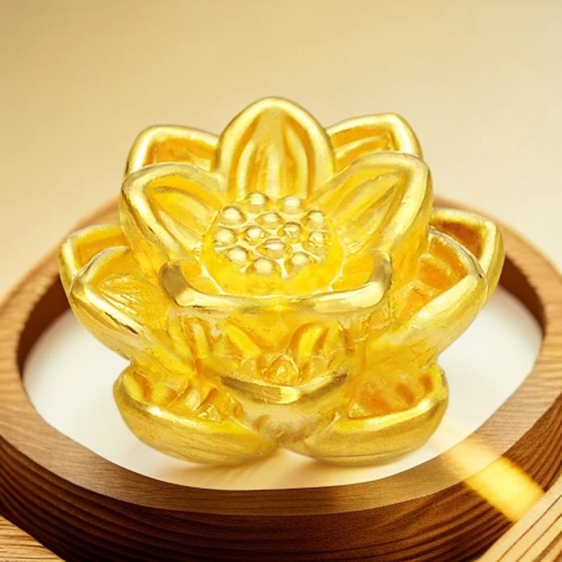 【英豪专属】18K金 莲花转运珠配件diy （赠合金链）