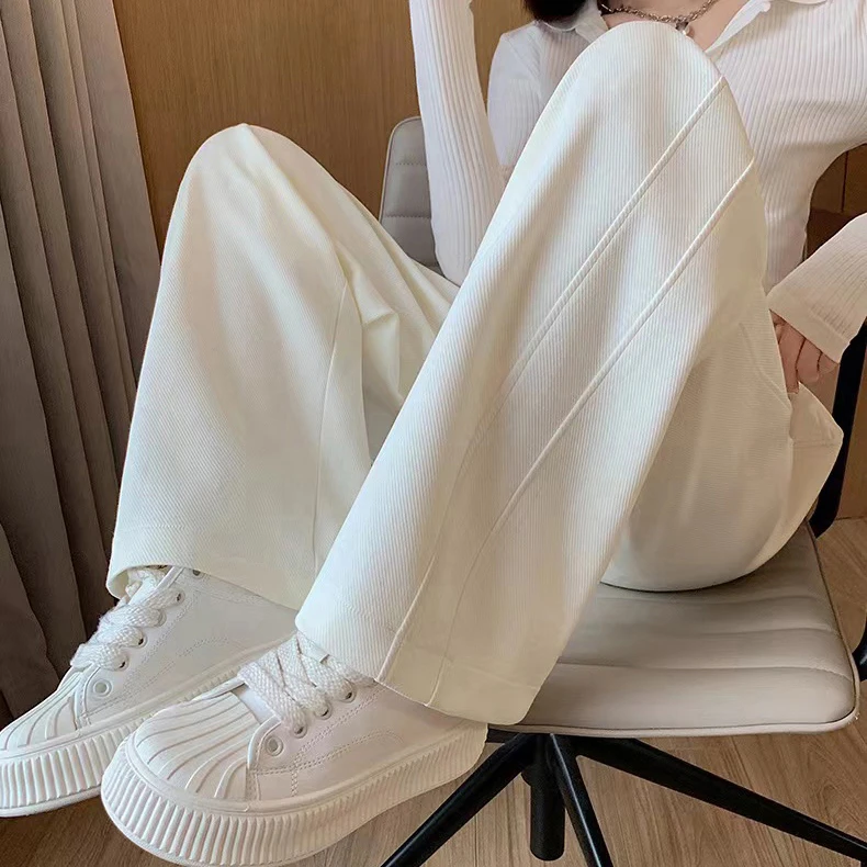 孕妇裤子春秋大码运动裤女秋冬高腰垂感宽松直筒休闲香蕉阔腿卫裤