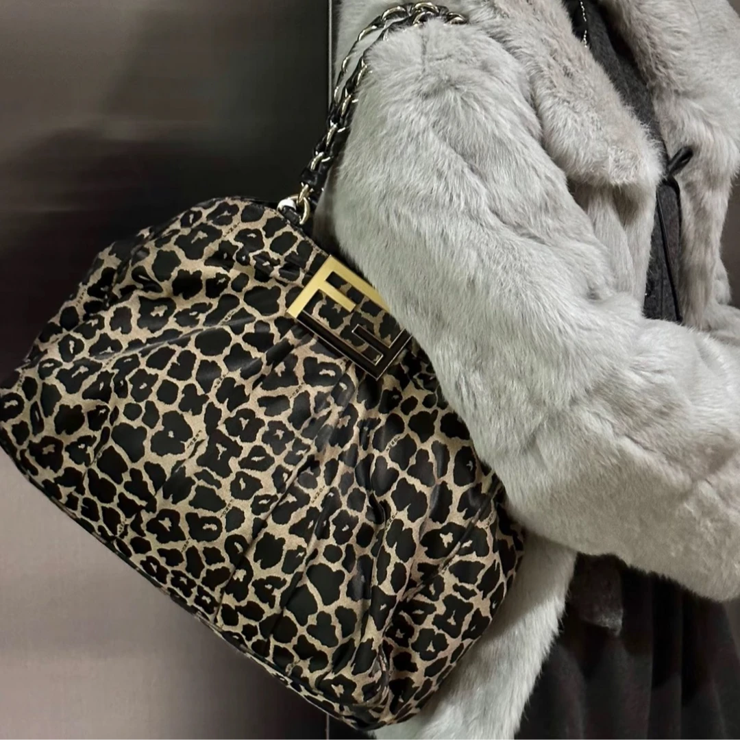 95新 FENDI/芬迪 豹纹单肩包