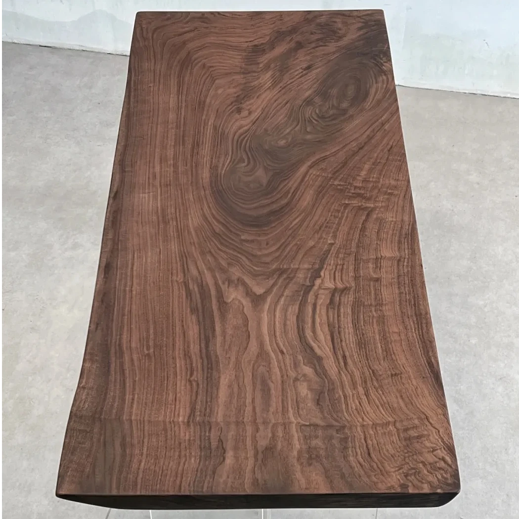 北美黑胡桃实木大板桌餐桌茶桌 自然边 尺寸：173*73-72-72*5cm