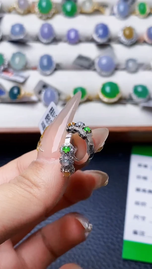 银S925镶嵌戒指翡翠1795