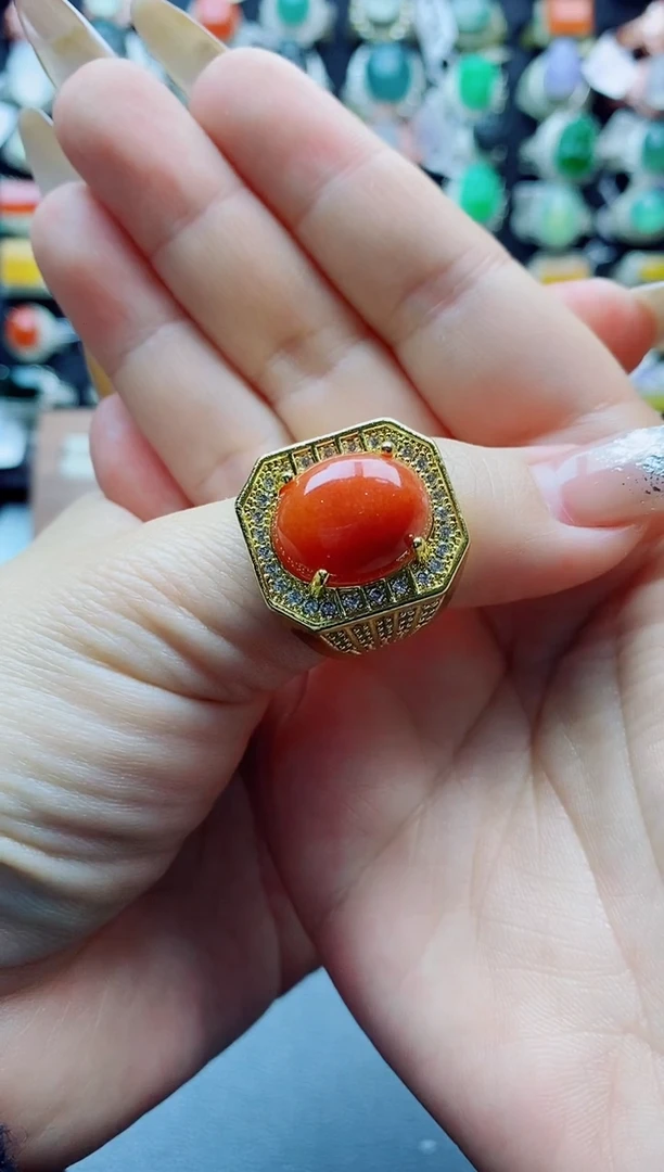 未镶嵌戒指翡翠《****鑫天然A货翡翠男戒