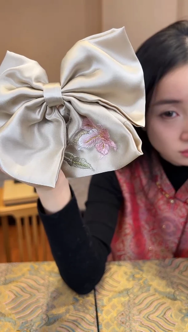 刺绣 苏绣桑蚕丝手工绣刺绣发圈