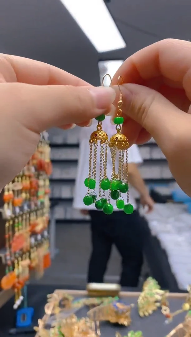 【闪购商品】翡翠耳饰合金0338翡翠耳钩
