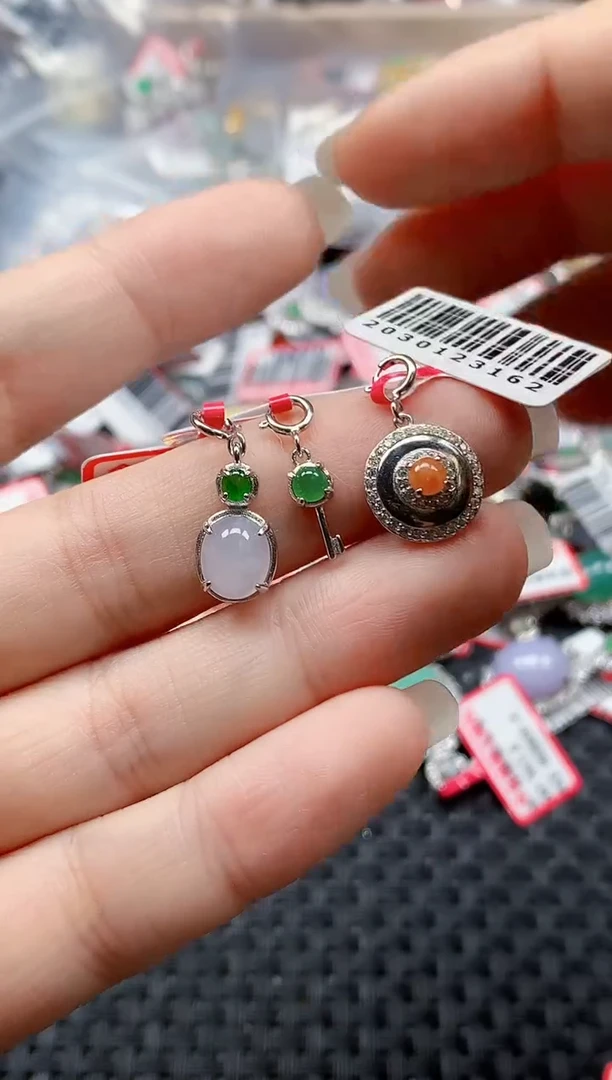 银S925镶嵌戒指翡翠天然A货缅甸翡翠