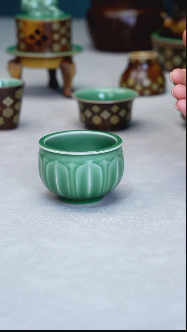 青瓷手工茶器包邮