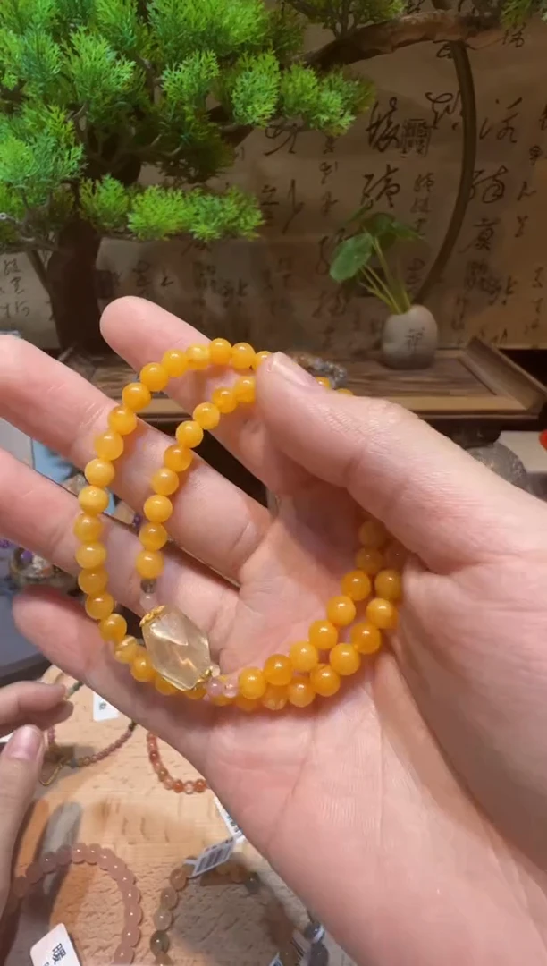 手链琥珀未镶嵌手饰@@