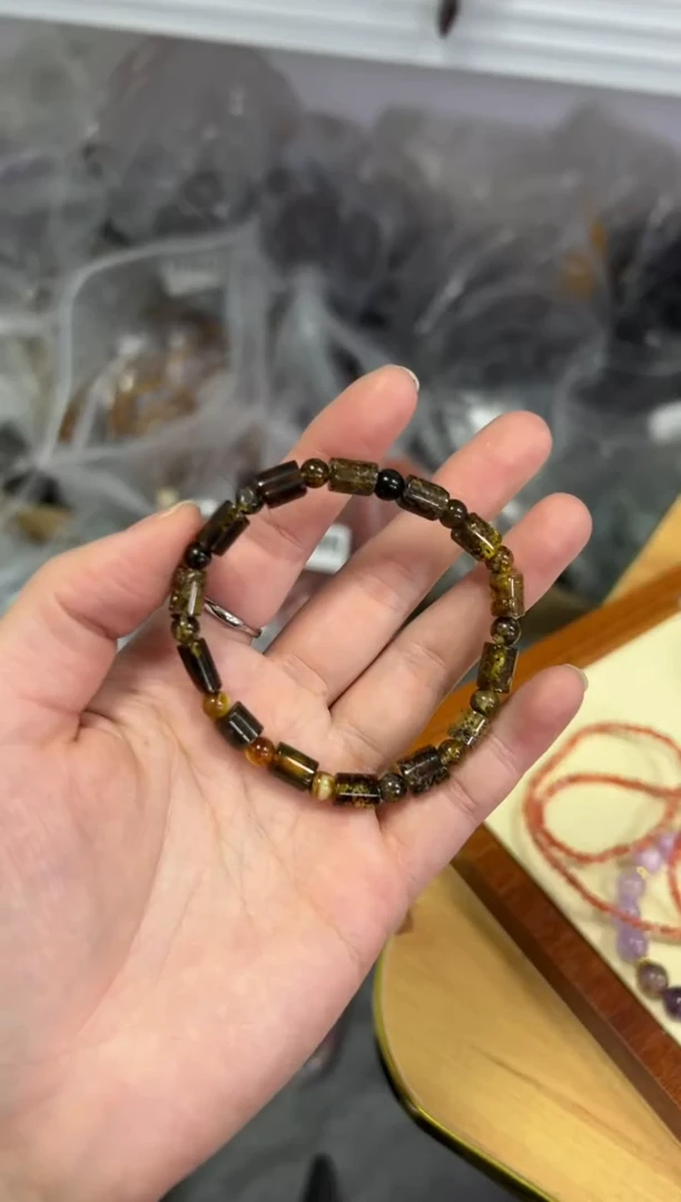 【闪购商品】琥珀手链未镶嵌瑕疵琥珀药珀小桶手链[0030]