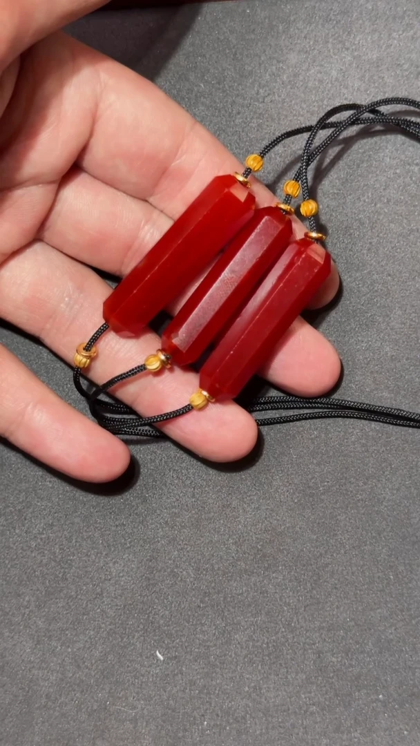 未镶嵌项链玛瑙/玉髓大红管项链多样性随机发