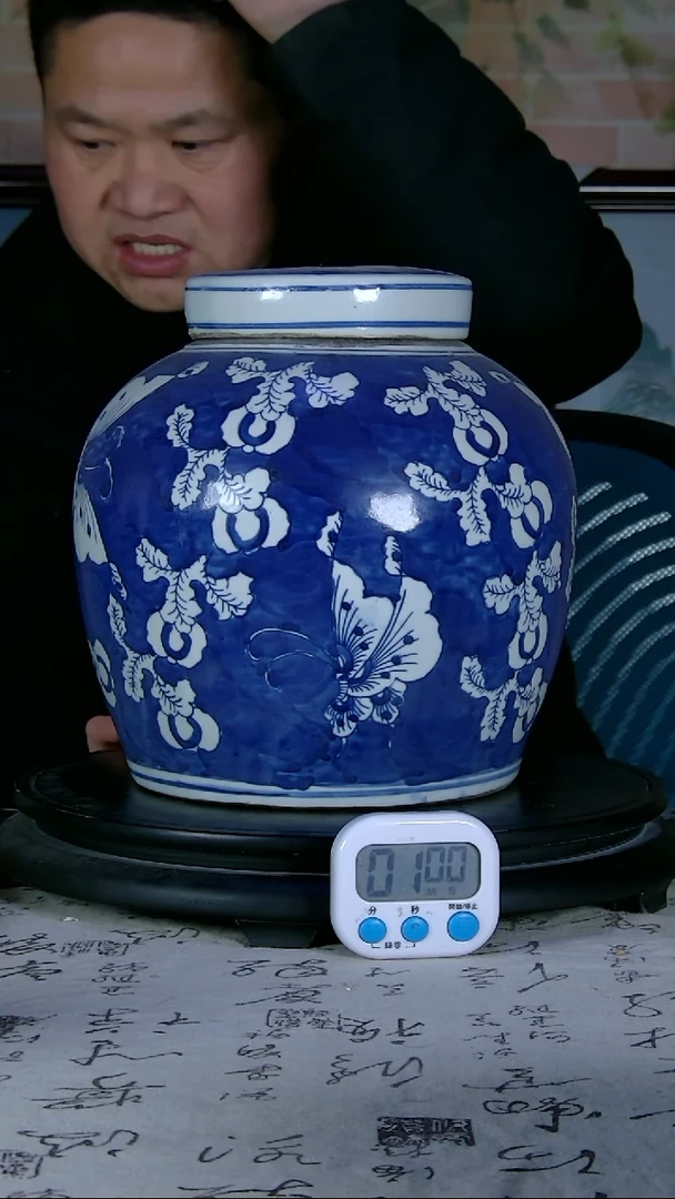 【闪购商品】罐青花精绘花卉图罐