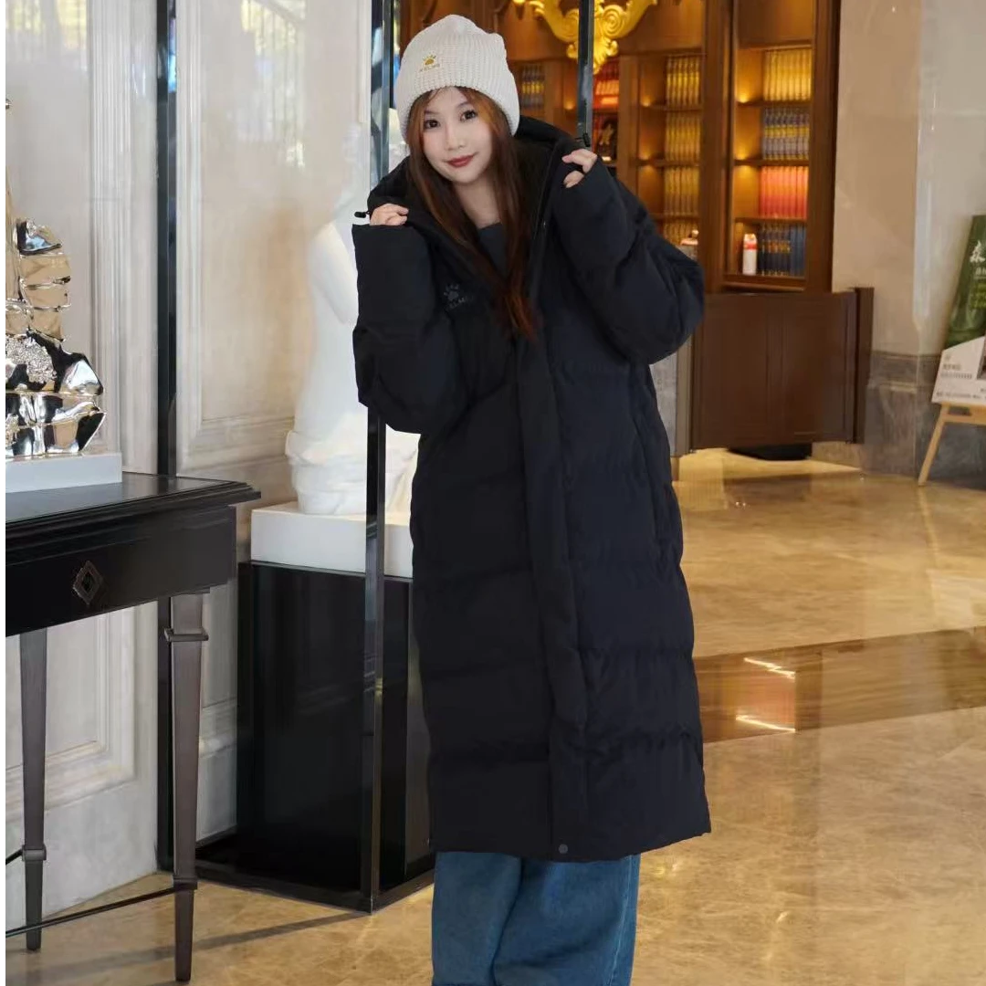 【2025新长款棉服】KELME/卡尔美运动厚成人冬季保暖连帽长款棉服