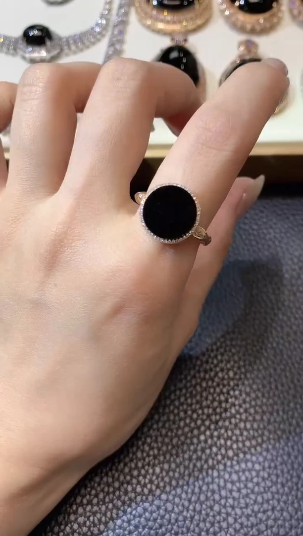 翡翠戒指18K金镶嵌D6翡翠多样性发一件