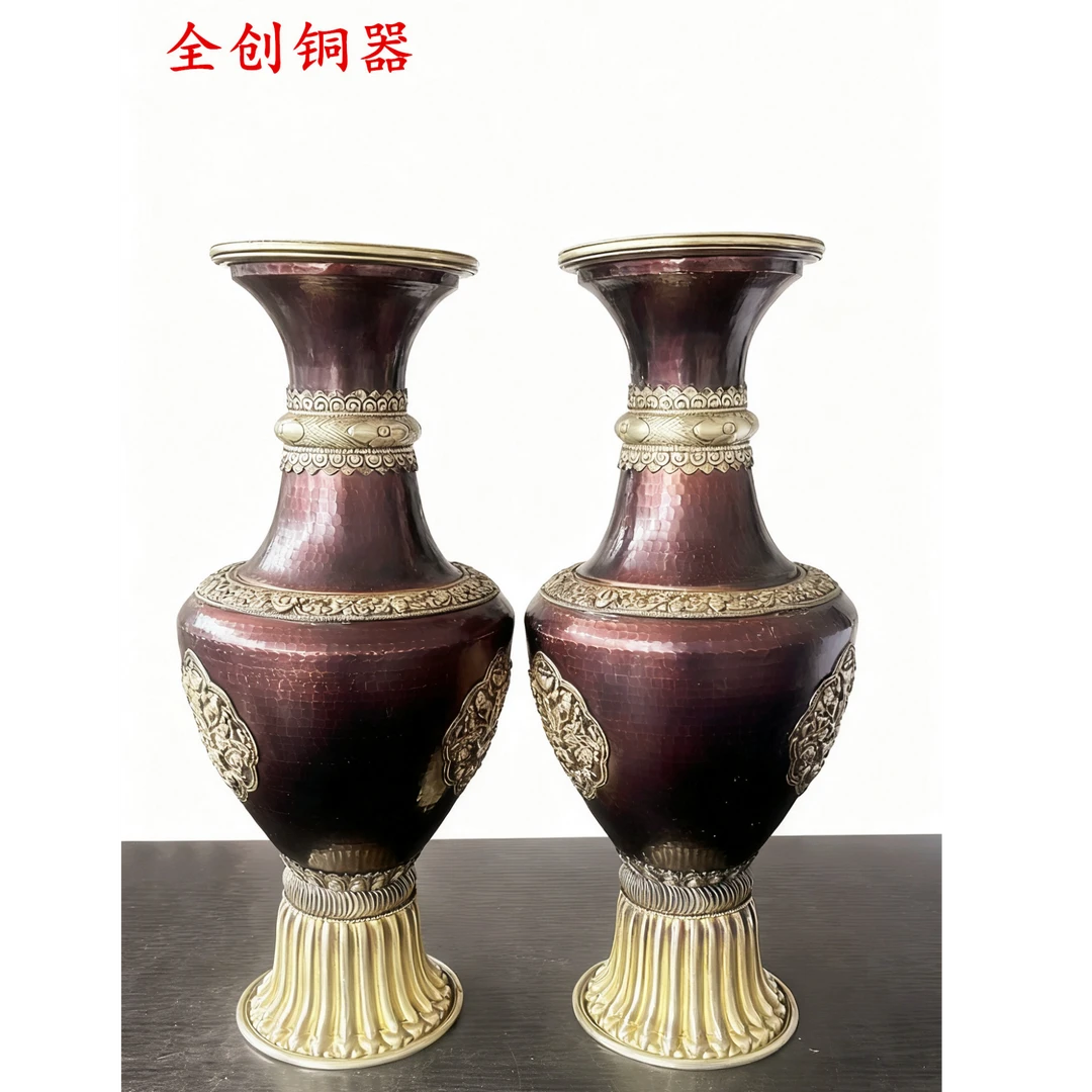少数民族传统工艺纯手工纯铜花瓶家居装饰摆件