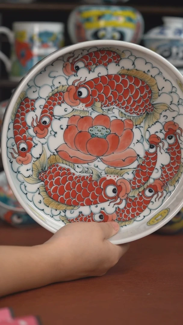 老师作品九鱼水洗（微瑕价格）