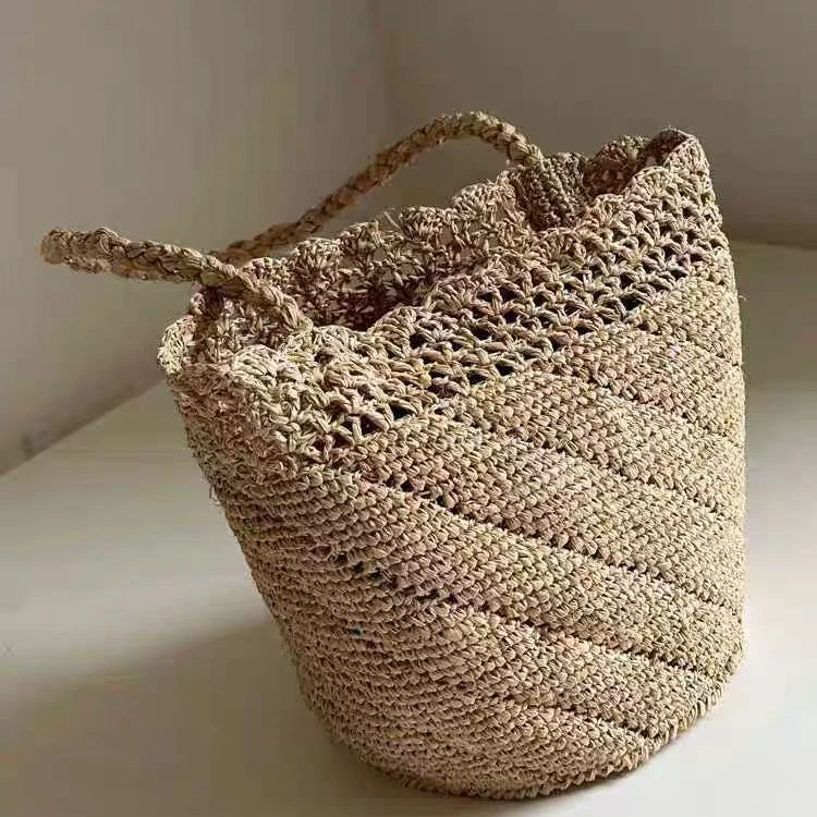 拉菲草编织包时尚单肩手拿包夏季镂空休闲百搭沙滩包23*20