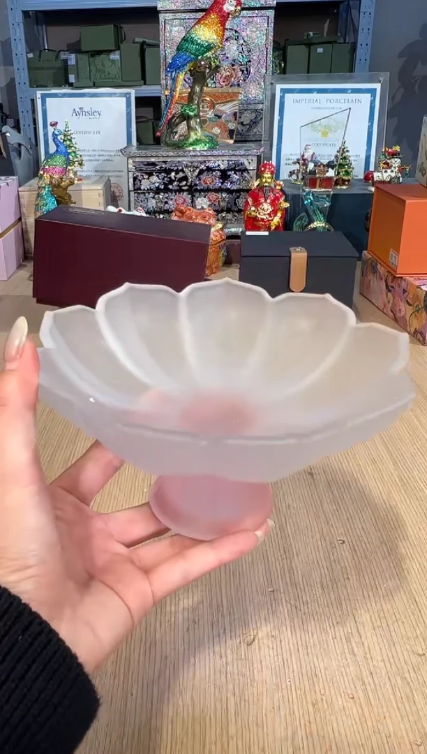 【闪购商品】杯41粉色琉璃果盘