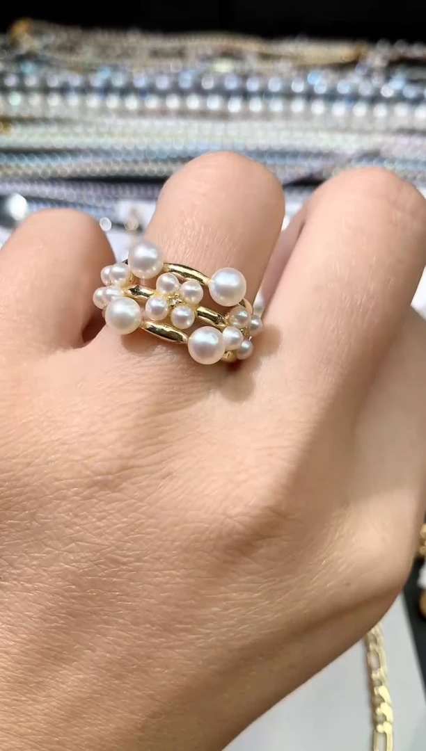 未镶嵌戒指淡水珍珠戒指