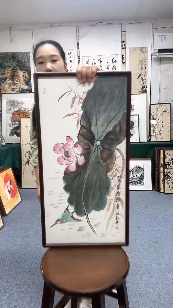 国画35*68实木画框顺丰包邮手绘