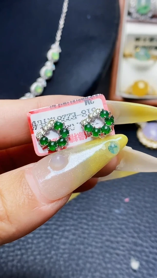 银S925镶嵌戒指翡翠8108