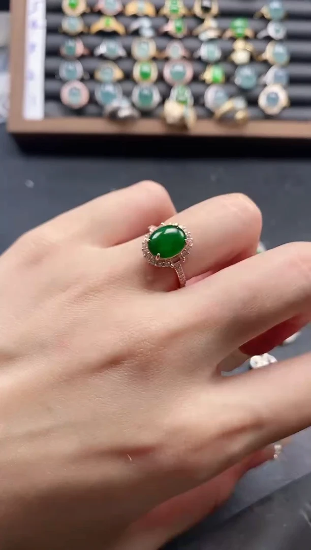 银S925镶嵌戒指翡翠51151