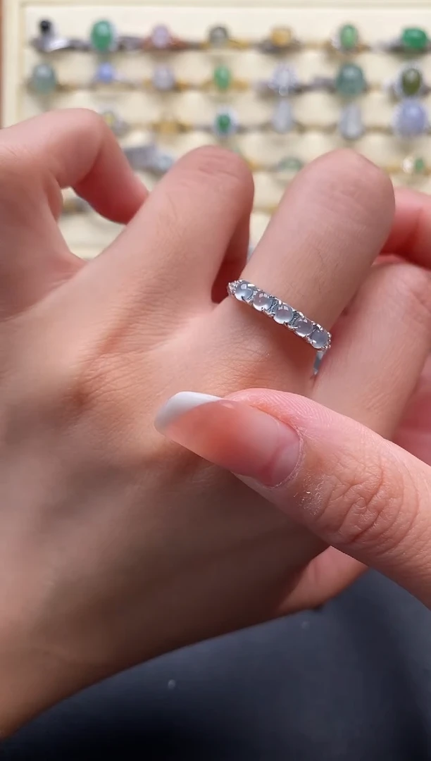 银S925镶嵌戒指翡翠2222222+1