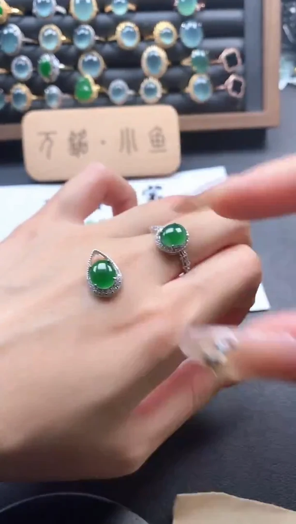 银S925镶嵌戒指翡翠51151