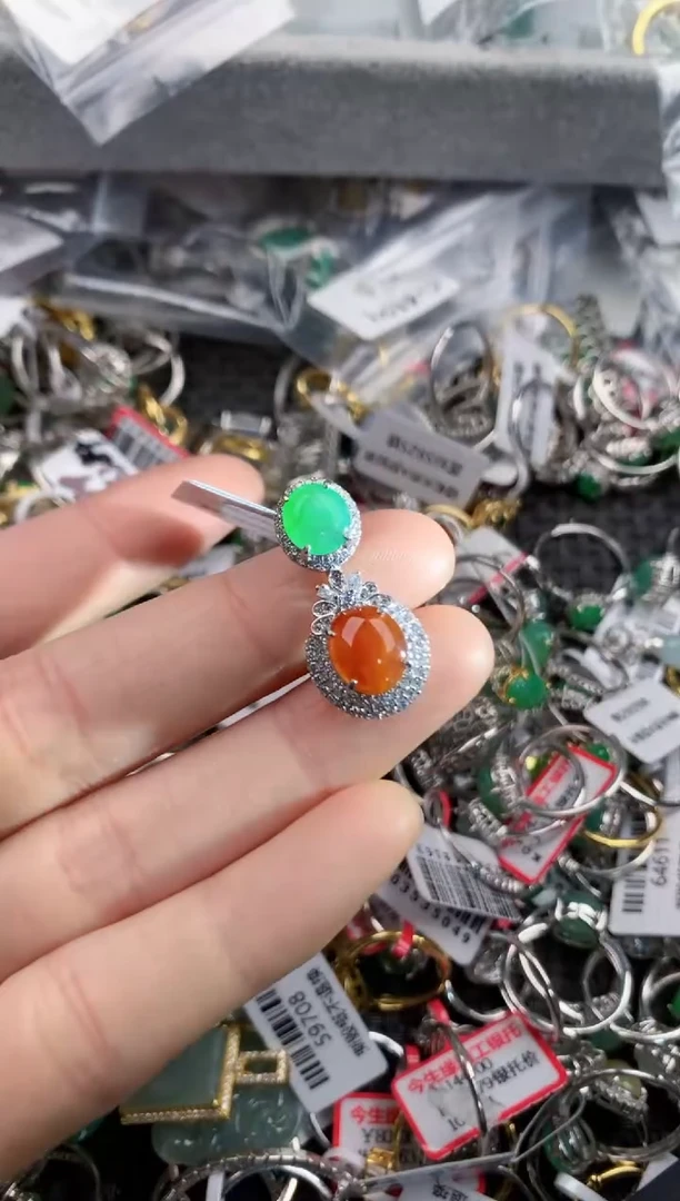 银S925镶嵌戒指翡翠1                          7