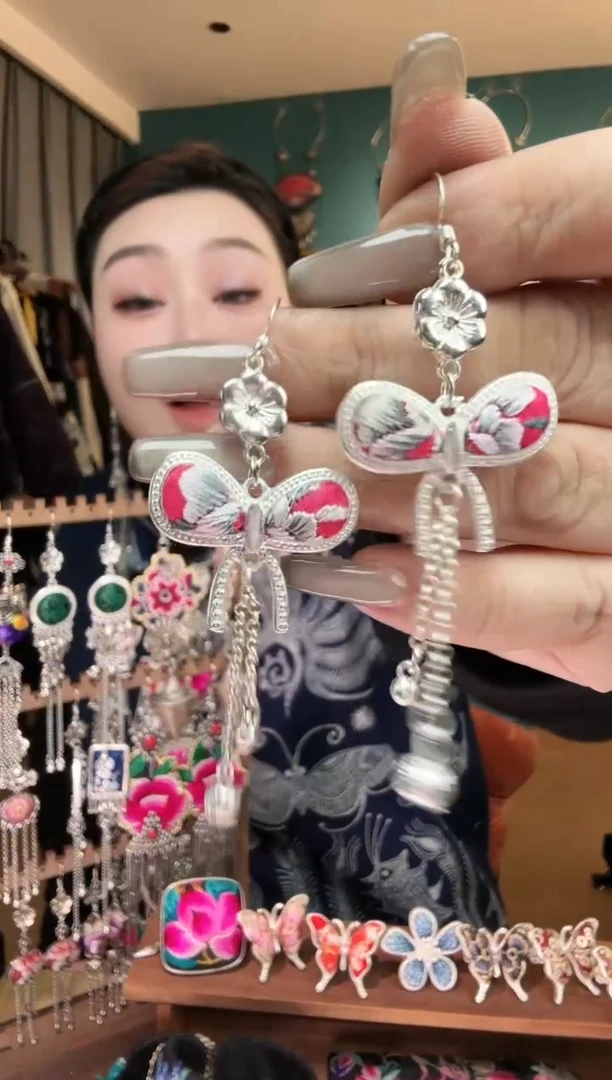 刺绣纯手工民族风刺绣耳环