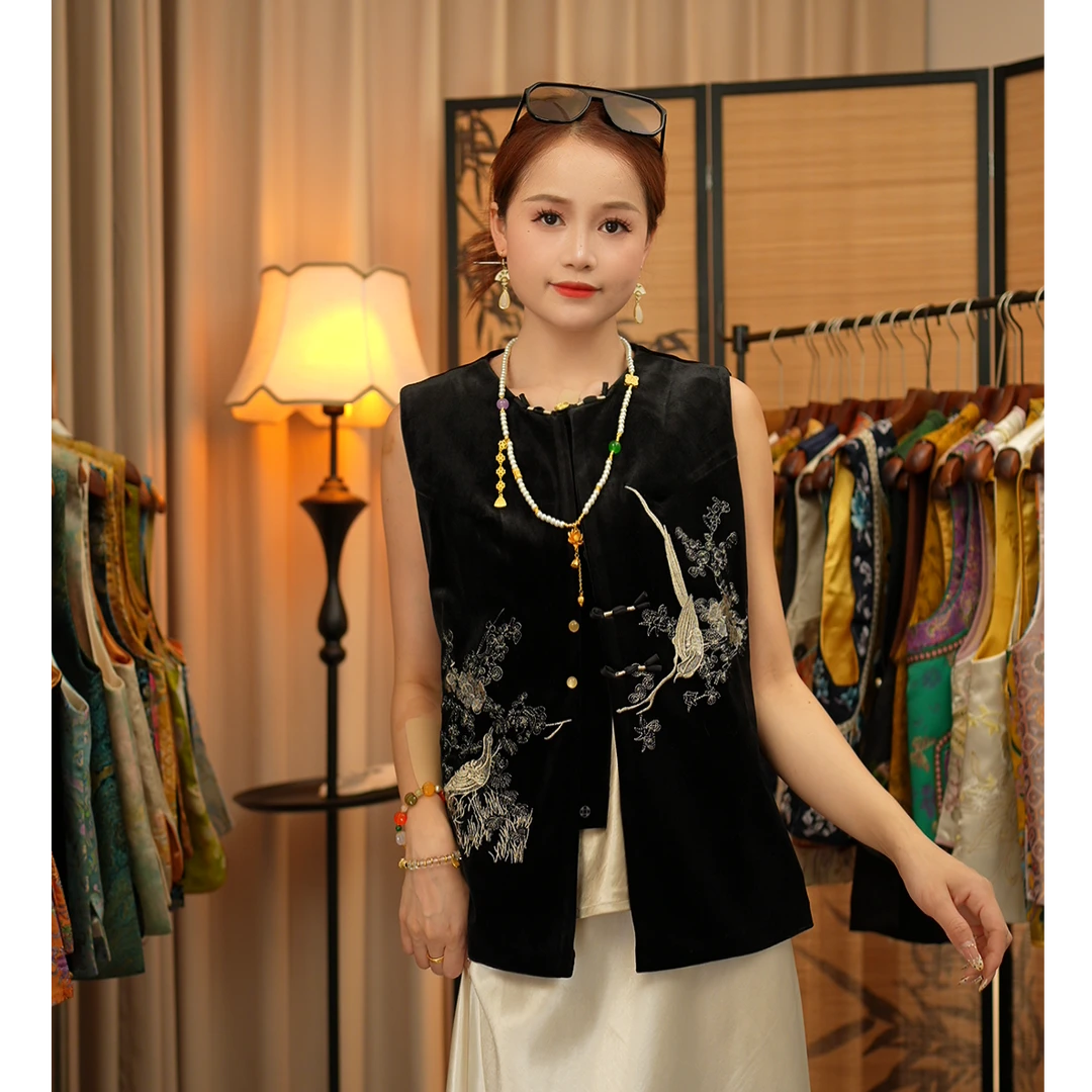 CHUNTIAN/椿锦国风【燕汀】新中式宋锦提花中式马夹