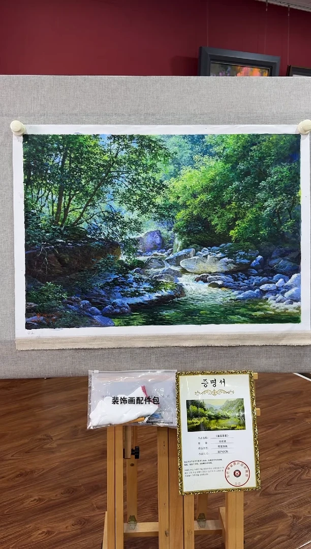 油画【原创·保真·带证书】朝鲜画家纯手绘油画--顺丰包邮--