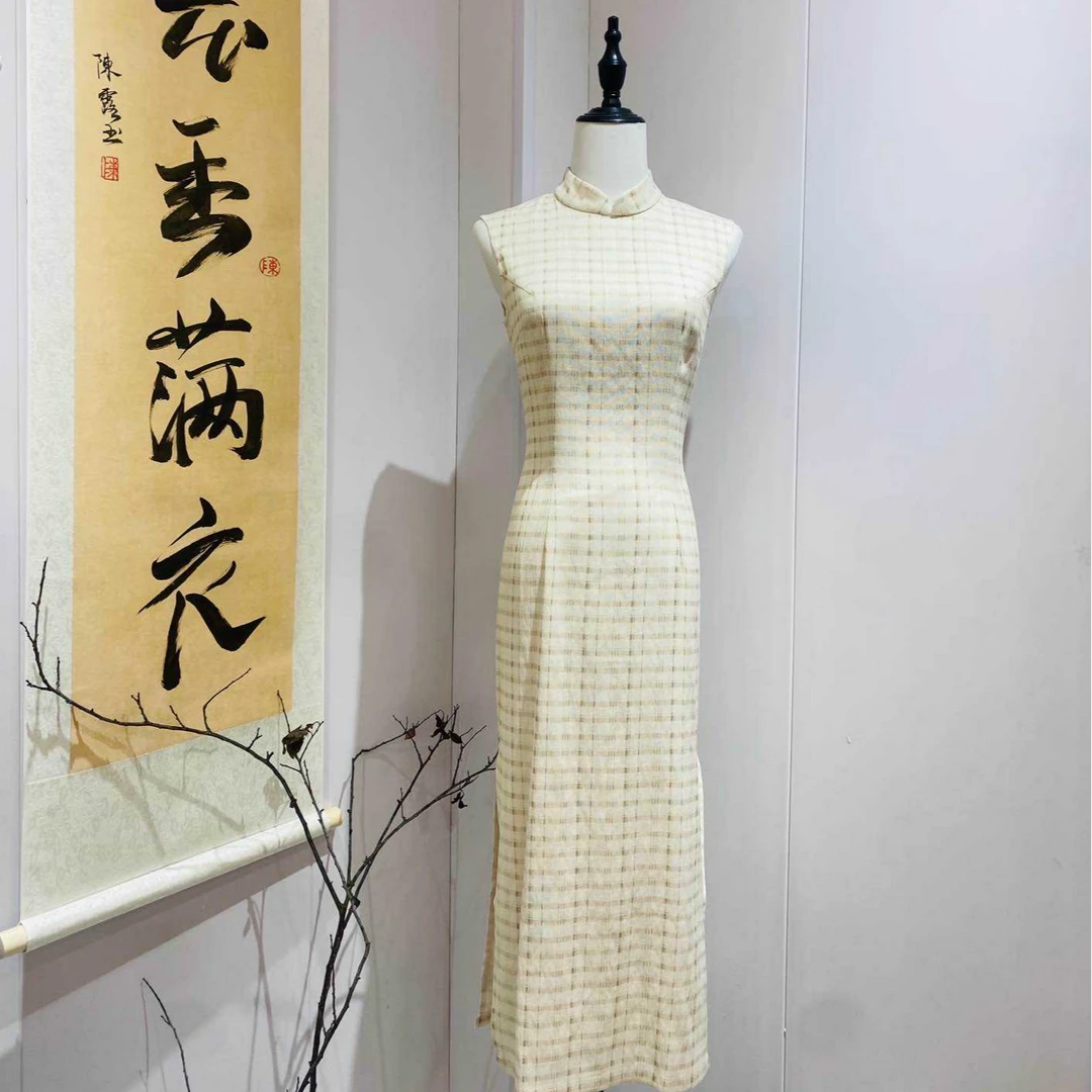 【霜华】改良无袖旗袍中国风春夏季日常修身显瘦优雅气质少女连衣裙