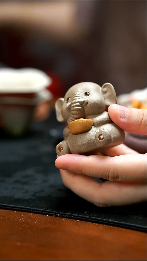 茶壶紫砂元宝吉象茶宠