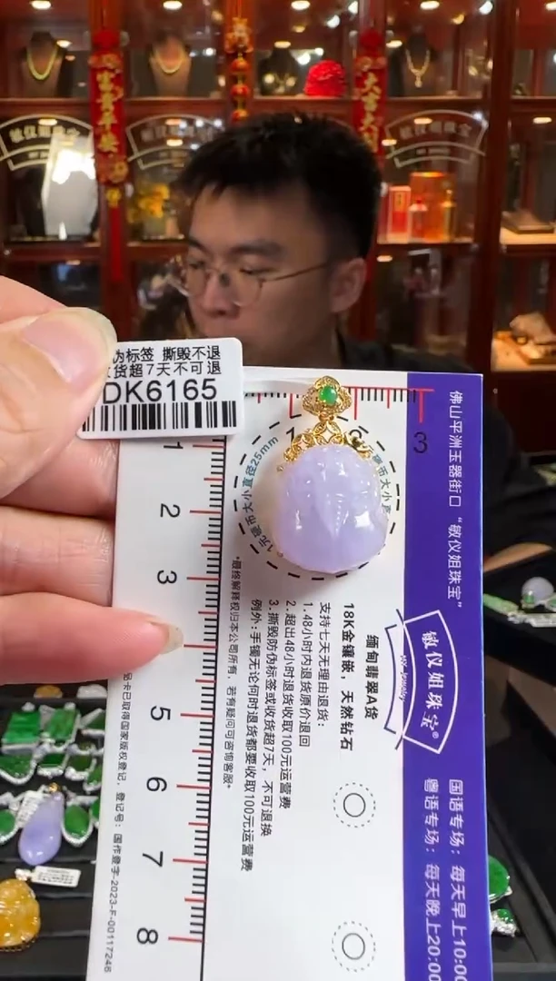 颈饰18K金镶嵌翡翠DK6165 紫貔貅