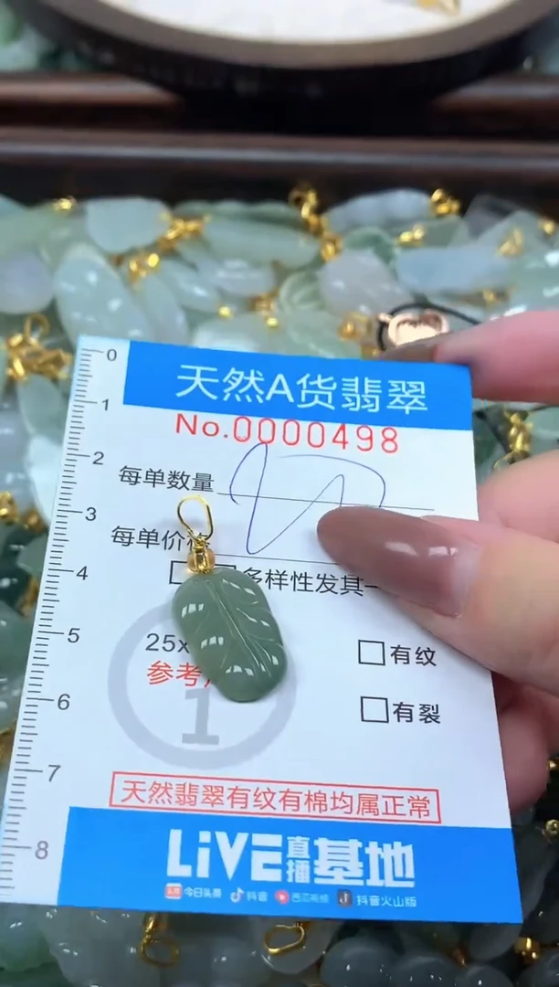 颈饰未镶嵌翡翠净货挂件-0498