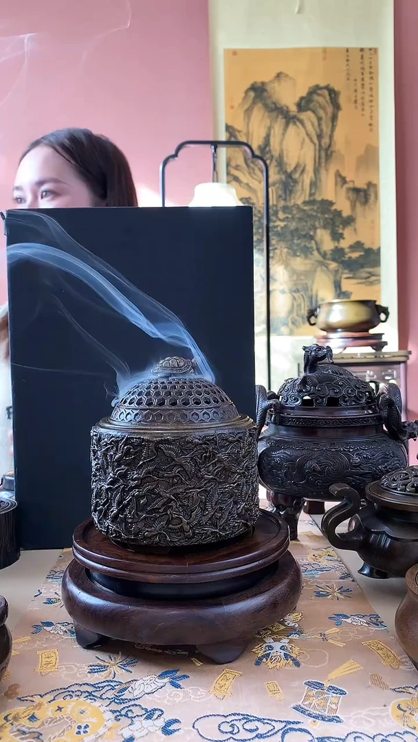 铜苏工龟鹤延年熏香炉6