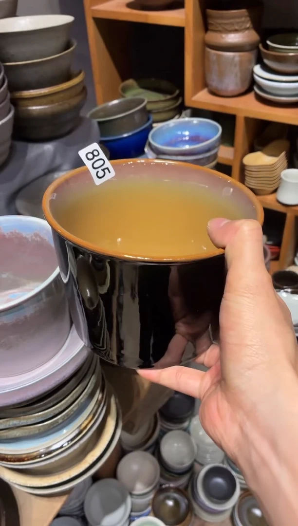 瓷片舒**归805外黑内窑变泡面桶1个