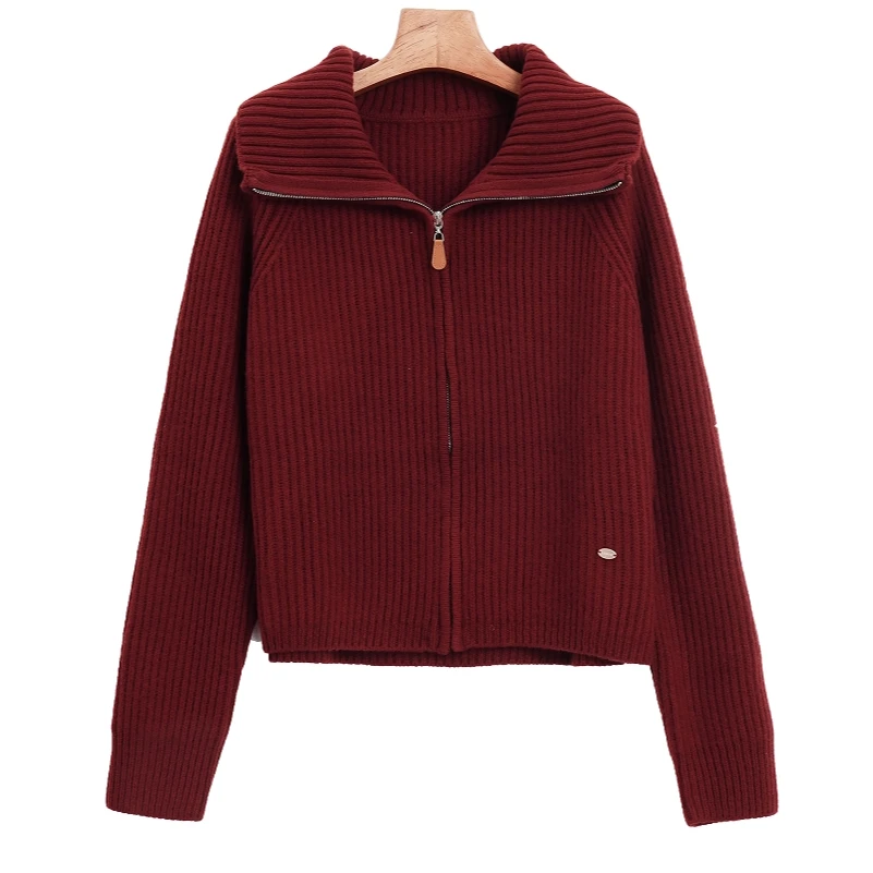 【HERBEN】‘莫兰迪色系’2025春季新款全羊毛拉链针织外套 521720