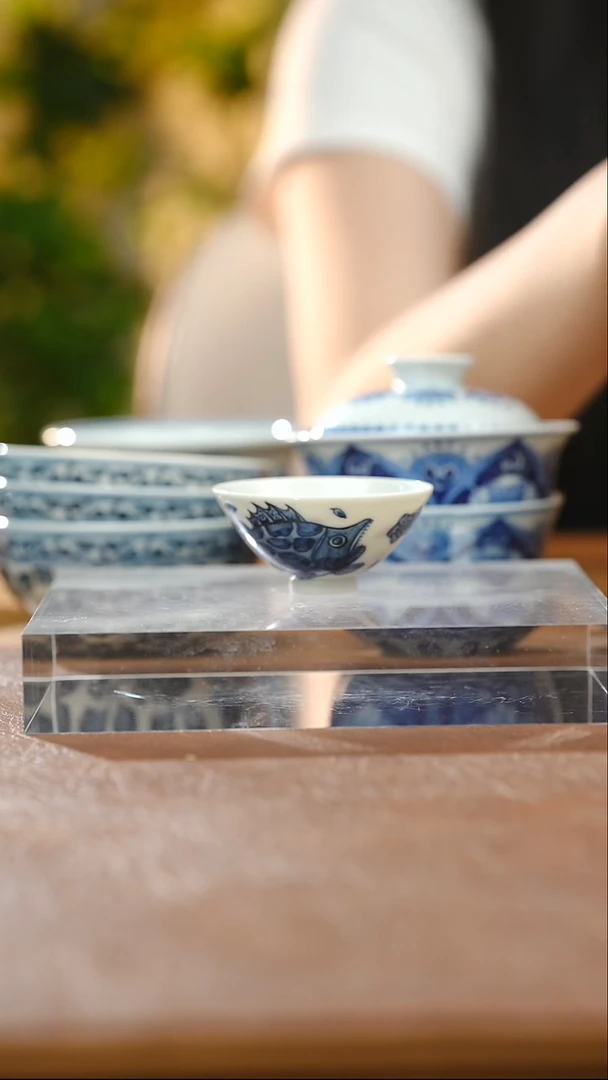 杯子广****行鳜鱼桃花斗笠杯15cc