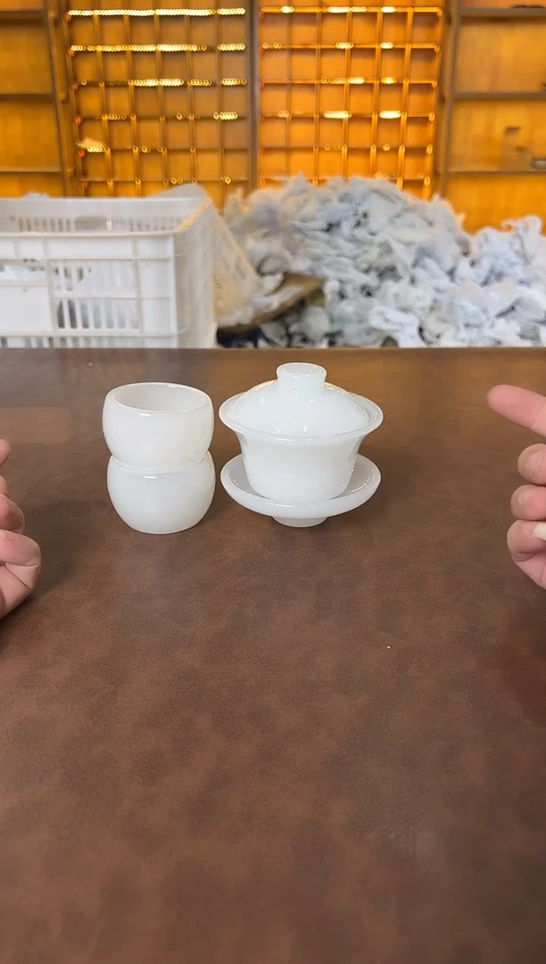 瓷片花溪陶瓷00000琉璃盖碗+2杯