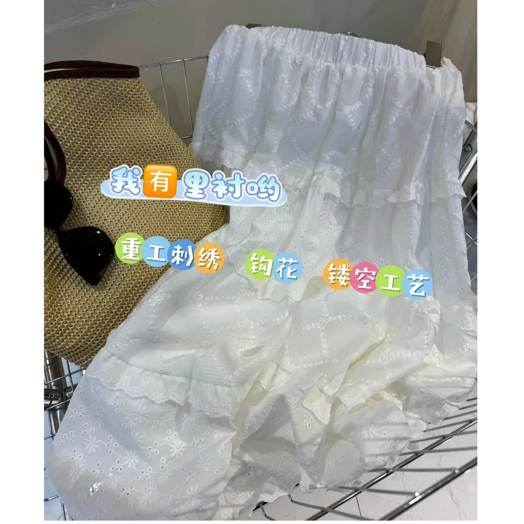 春款重工刺绣钩花半裙【喜田】#8530