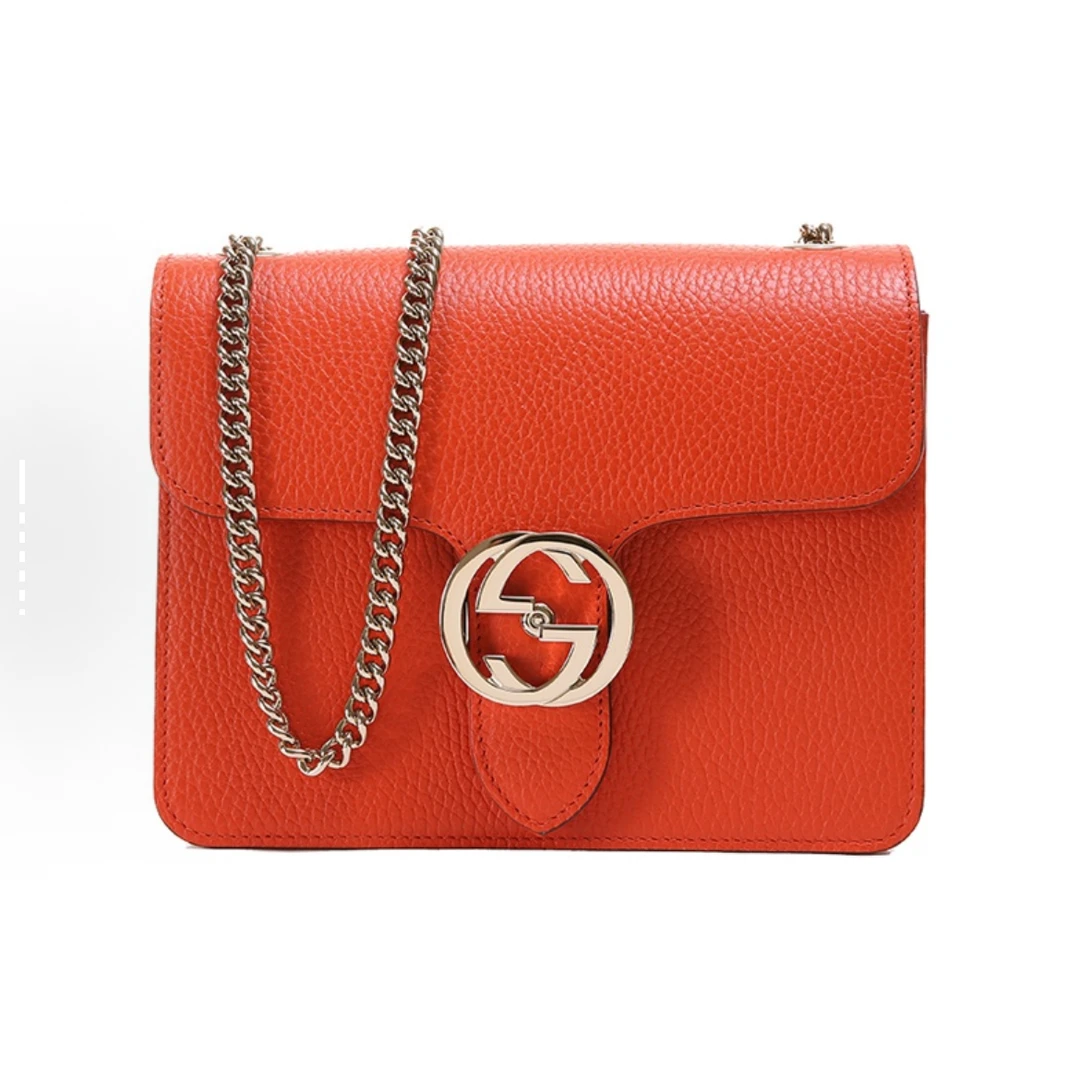 99新 GUCCI/古驰 风琴包 橘色