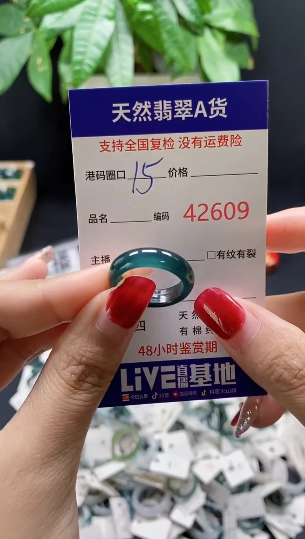 翡翠戒指未镶嵌天然翡翠戒圈2609