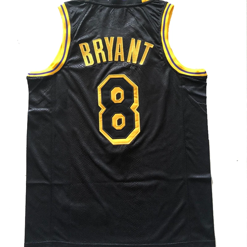 湖人科比前八后二十四号黑色刺绣款篮球训练速干透气运动服-42