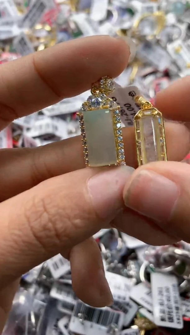银S925镶嵌戒指翡翠11      9
