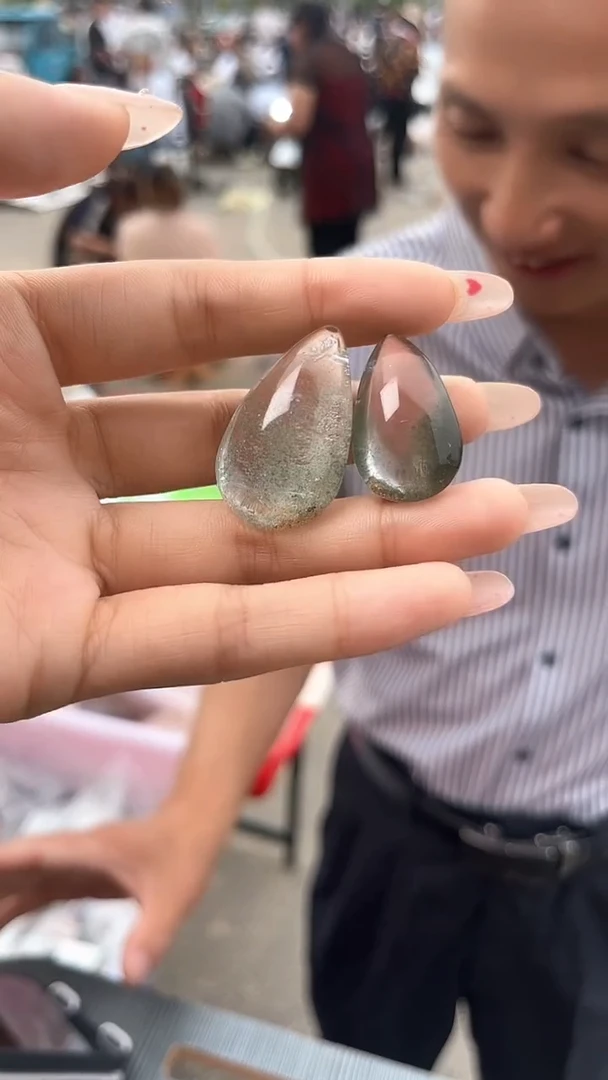 未镶嵌吊坠(不含链)水晶天然绿幽灵多样性发一mm