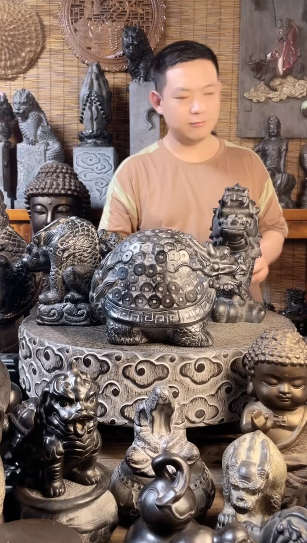 30金钱龙龟天然青石雕刻