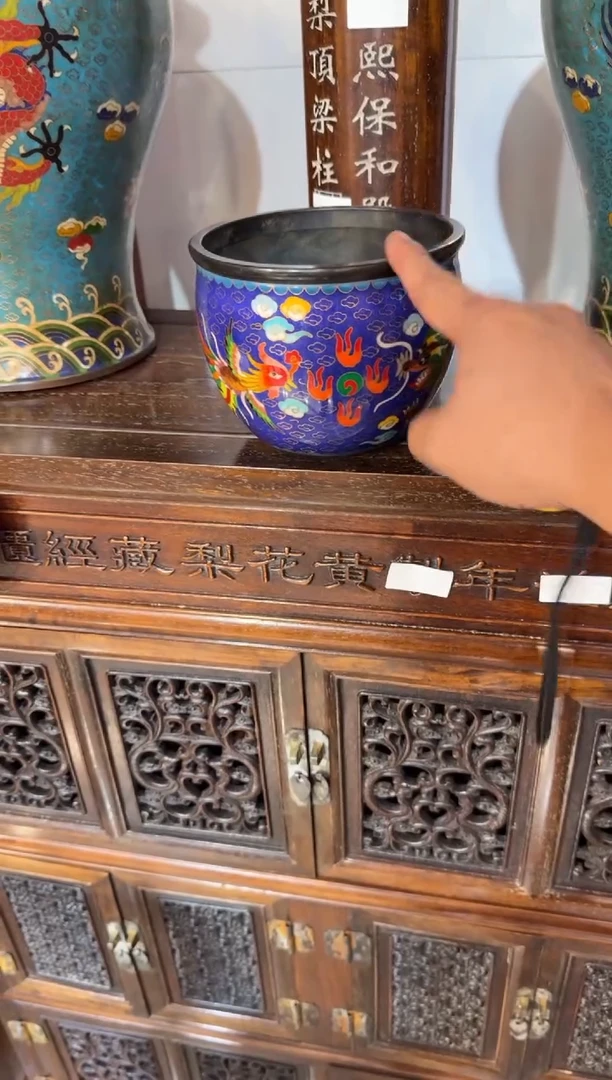 木大 景泰蓝深蓝 龙凤 缸 680