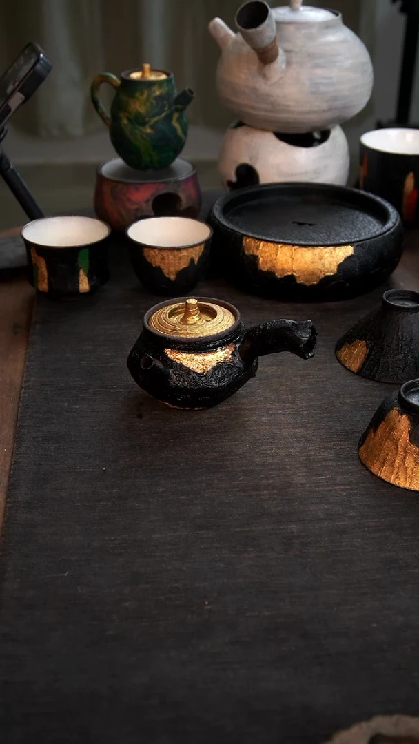 【闪购商品】其他大漆黑金壶098小康茶器