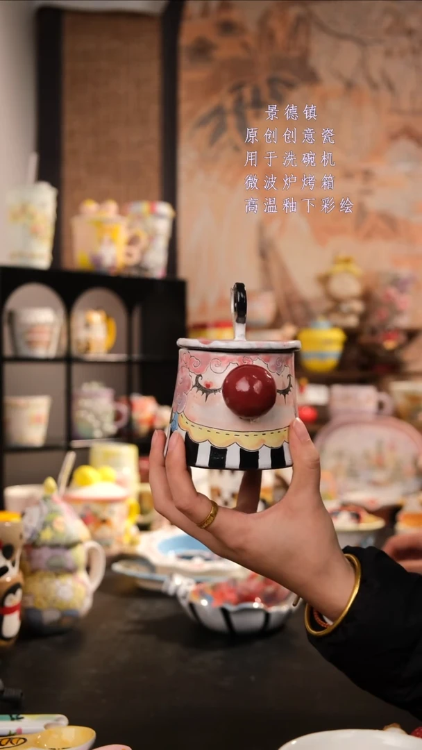 摆件陶旺的可以陶瓷手工手绘设计师款