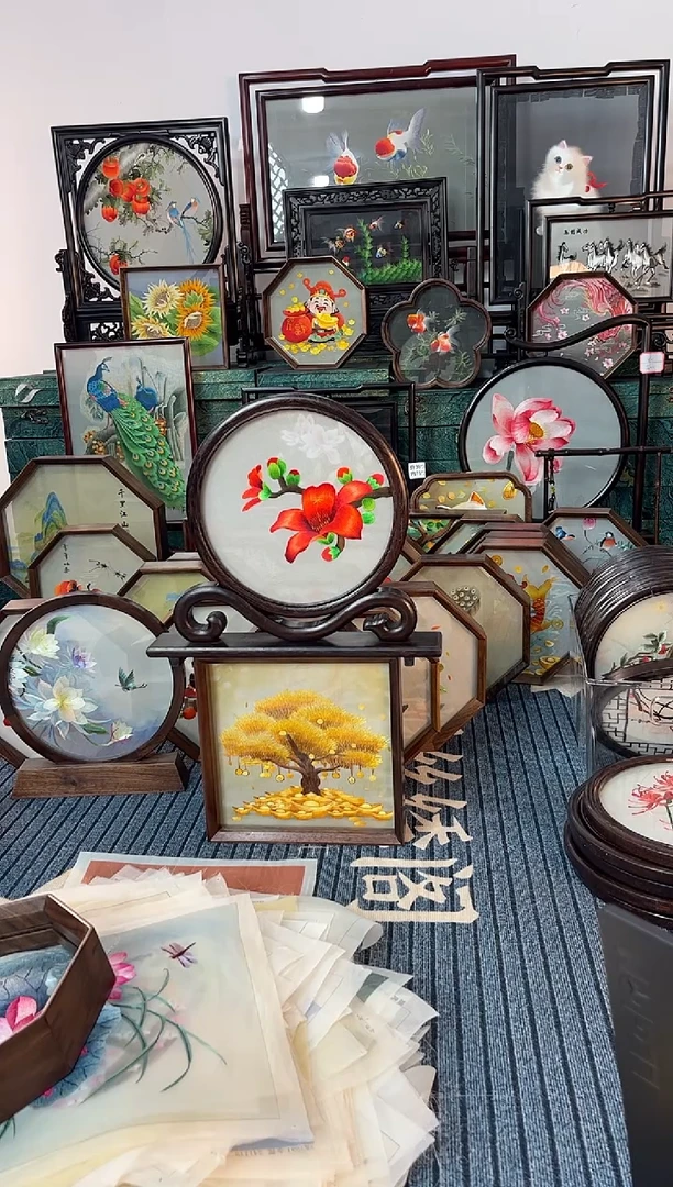 织绣纯手工刺绣摆件